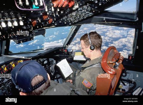 cockpit of a US Navy antisubmarine P3 Orion aircraft Stock Photo - Alamy