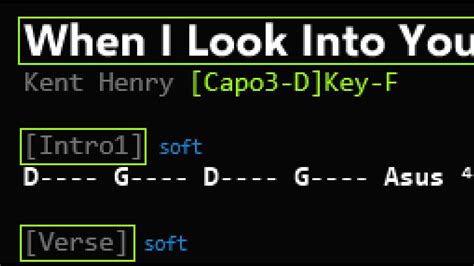 When I Look Into Your Holiness Kent Henry Chords & Lyrics [ Capo3 ] Key ...