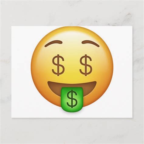 Money Mouth Hilarious Emoji Postcard | Zazzle