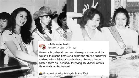 These photos of Michelle Yeoh at the 1983 Miss Malaysia World pageant ...