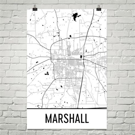 Marshall Texas Marshall Map Marshall Art Marshall Print - Etsy