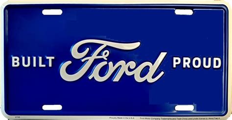 Wholesale License Plate - Aluminum Ford Built Proud