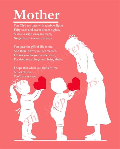 Mother's Day Mother and Daughter Poem Heart by TheShopSisters