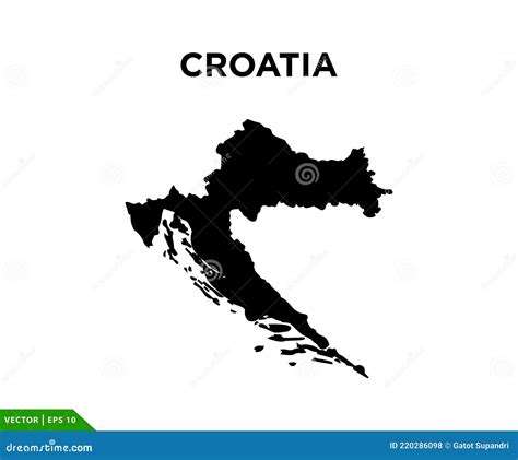 Croatia Map Icon Vector Logo Design Template Stock Vector ...