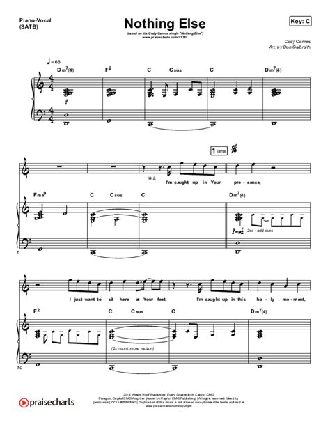 Nothing Else Sheet Music PDF (Cody Carnes) - PraiseCharts