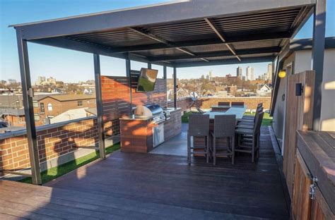 Rooftop Deck With Outdoor Kitchen & TV - Denver - Landscape Design ...