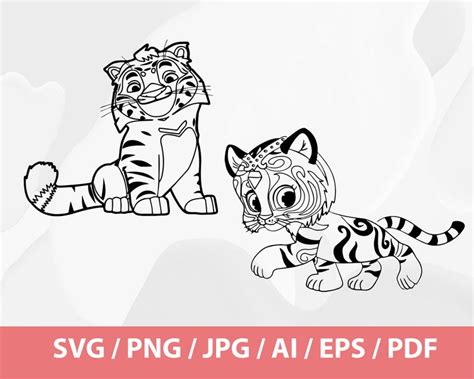 Tiger Silhouette Set Tiger SVG Tiger Clipart Tiger - Etsy