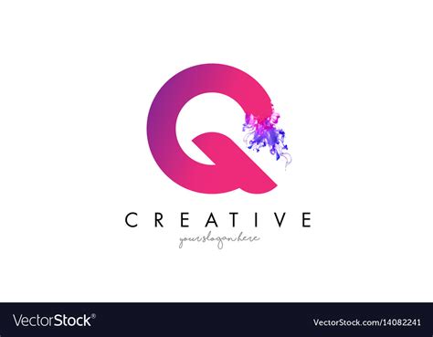 Q letter logo design with ink cloud flowing Vector Image