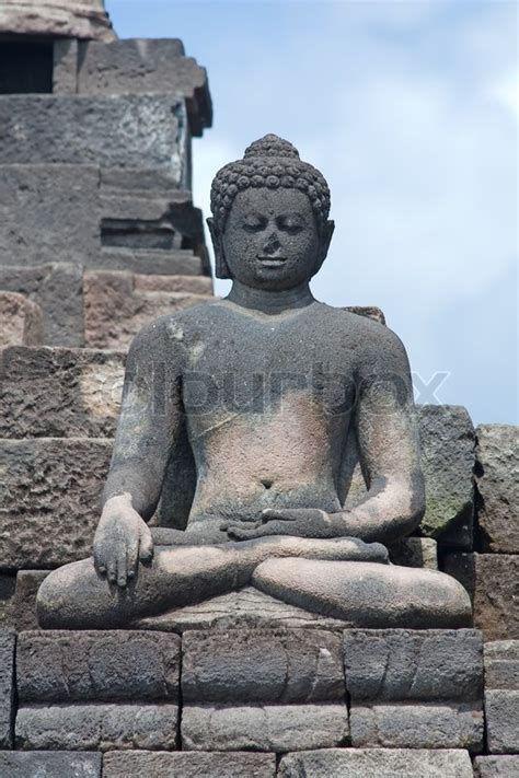 Buddha statue in Borobudur temple near ... | Stock image | Colourbox