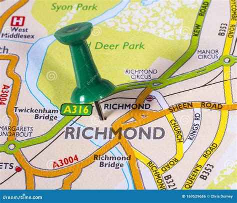 Richmond on a UK Map editorial photo. Image of guide - 169529686