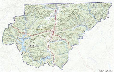 Topographic map of Rabun County, Georgia Rabun County, Us Map ...