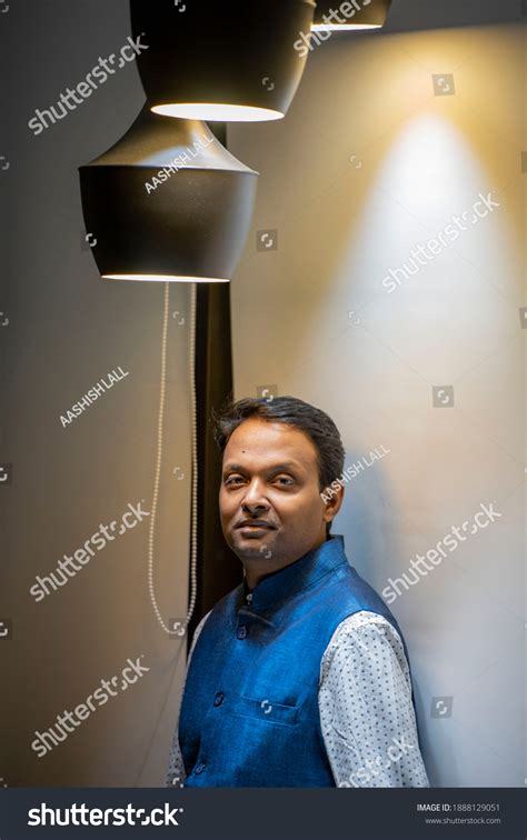 Indian Man Standing Under Lamp Blue Stock Photo 1888129051 | Shutterstock