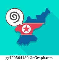 1 North Korea Map With A Spiral Clip Art | Royalty Free - GoGraph