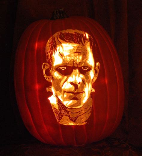 Frankenstein hand carved on a craft pumpkin. www.thepumpkinreaper.com | Carving, Pumpkin carving ...