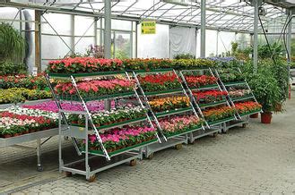 W555mm Horticultural Danish Trolleys , 4 Posts Plant Stand Rack