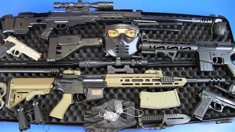 Box of Airsoft Guns Toys ! Military Guns & Equipment Toys - YouTube