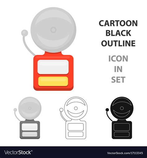 Fire alarm icon cartoon single silhouette fire Vector Image