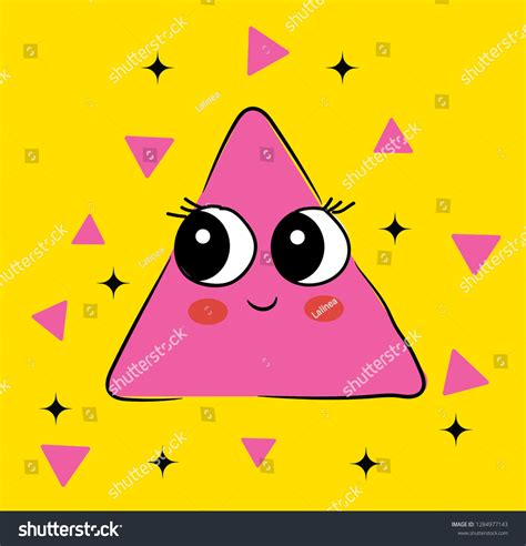 Sweet Cute Triangle Cartoon Character Vector Stock Vector (Royalty Free ...