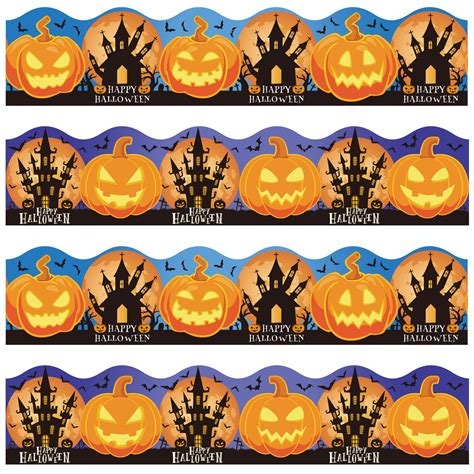 Buy Whaline 69Ft Halloween Bulletin Board Borders Horror Pumpkin Castle ...