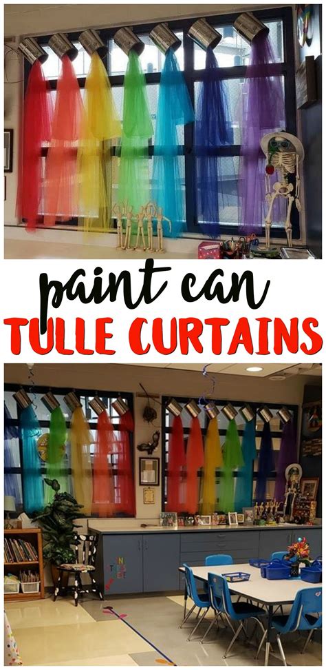 Pouring Paint Can Curtains - Crafty Morning | Classroom window, Classroom window decorations ...