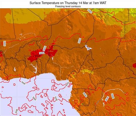 Niger Surface Temperature on Wednesday 08 Sep at 1pm WAT