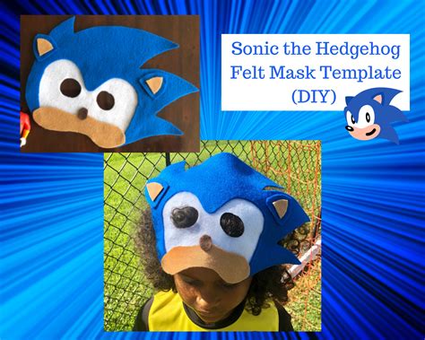 Printable Sonic Mask Template DIY Sonic Mask Blue Hedgehog Mask Mask Template - Etsy