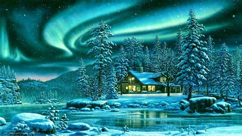 Free download wallpaper nature Winter northern lights Mountains free desktop [1600x899] for your ...