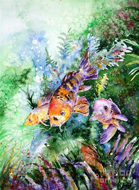 Aquarium Painting by Zaira Dzhaubaeva