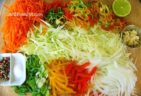 Haitian Style Cole Slaw (Pikliz) #Haiti Looking at notes below recipe, it says to try using less ...