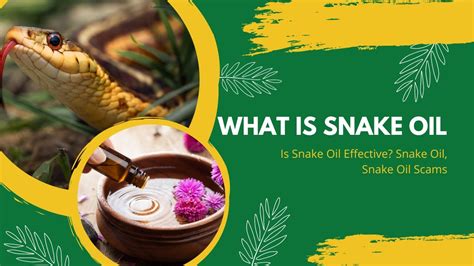 What is Snake Oil? | Is Snake Oil Effective? Snake Oil, Snake Oil Scams - YouTube