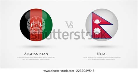 Afghanistan Vs Nepal Country Flags Template Stock Vector (Royalty Free ...