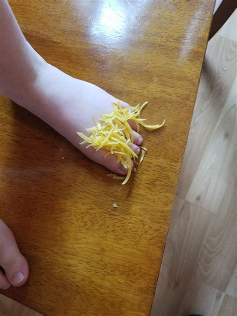 Husband texted me this picture of our daughter's foot with the caption ...