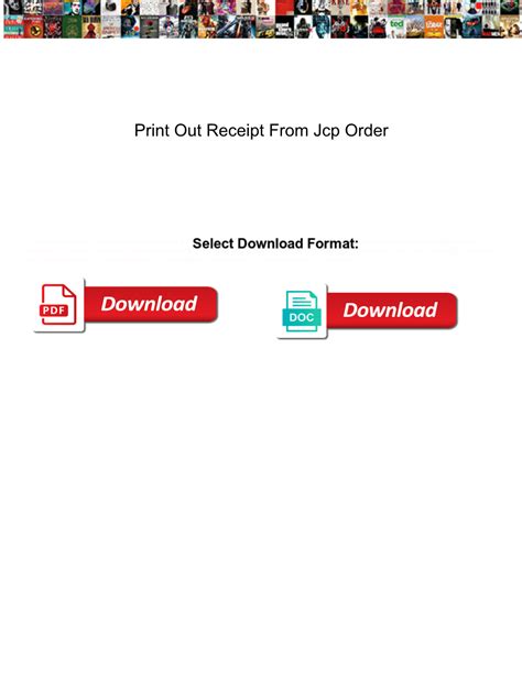 Print out Receipt from Jcp Order - DocsLib