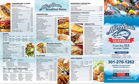 Mid Atlantic Seafood menu in Takoma Park, Maryland, USA