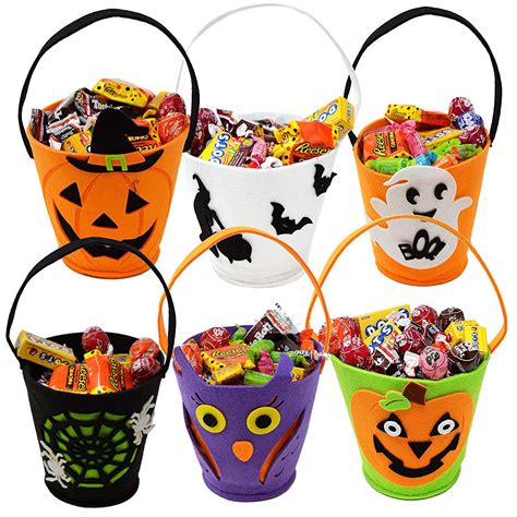 6 Pack Halloween Party Candy Plastic Pumpkin Bucket Trick or Treat ...