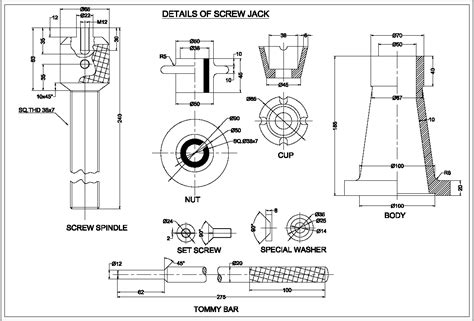 Machine Drawing: VI Sem Mech - CAD&M Practical Drawings(CAD) and Procedure _ M Scheme