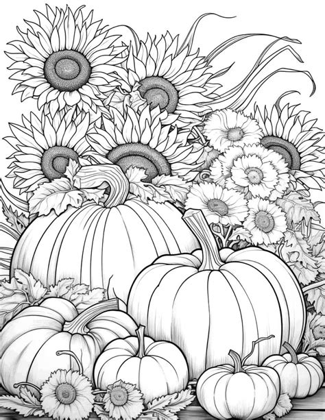 Fall Coloring Pages Kids Fall Pumpkin Pile Coloring P - vrogue.co