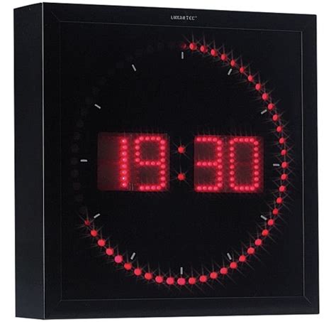 Horloge murale avec chiffre et secondes LED (rouge ou bleu) | Horloges ...