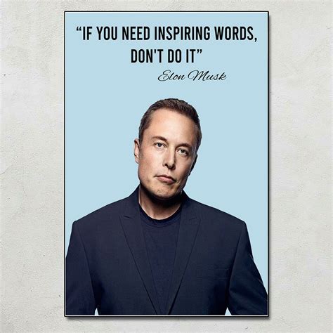 Elon Musk Poster Inspirational Quotes Success Motivation Poster Decor ...