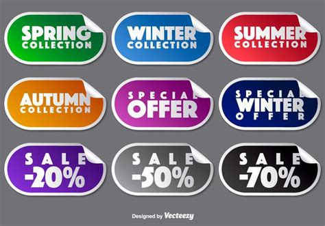 Vector Collection Of Promotional Stickers 123669 Vector Art at Vecteezy