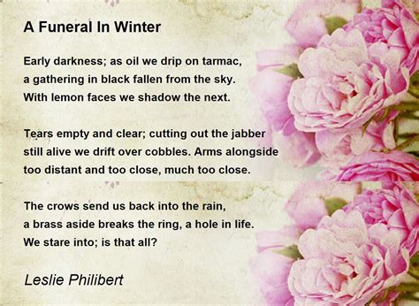 A Funeral In Winter - A Funeral In Winter Poem by Leslie Philibert