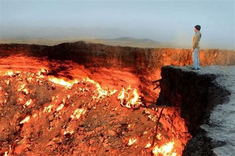 Darvaza, The Gas Crater Which Has Been Burning Constantly For 45 Years