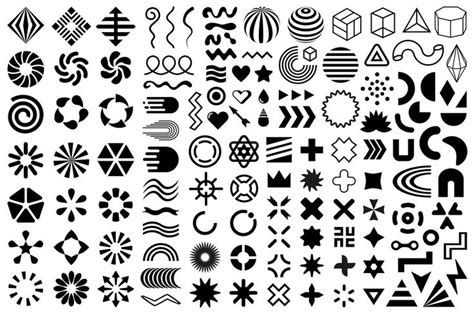 Download Vector shapes, symbols black flat geometric design elements. for free | Elements of ...