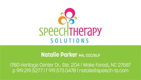 Speech Therapy Business Card Design – Redwood Productions, Inc.