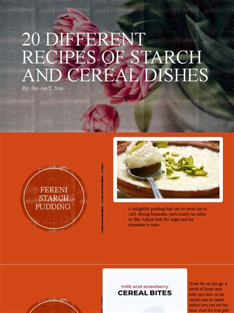 20 Different Recipes of Starch and Cereal Dishes | PDF | Food Industry | Staple Foods