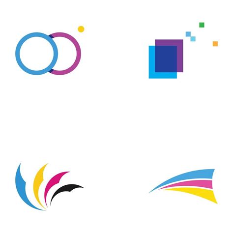 Abstract colorful logo digital printing, printing services, media, technology and the internet ...