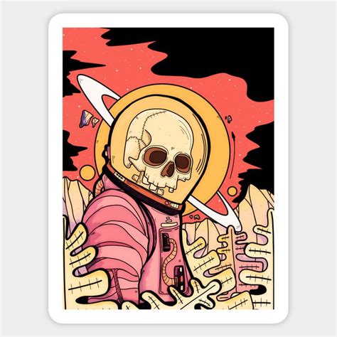 The Skull Astronaut Sticker in 2024 | Pop art canvas, Astronaut art ...