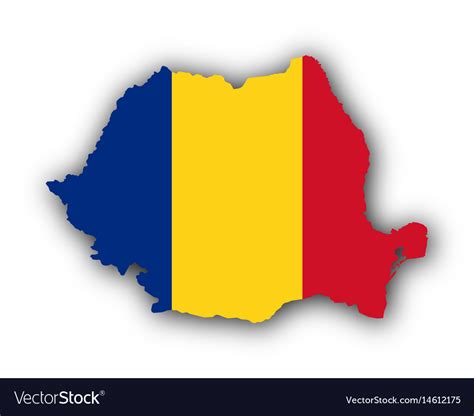 Map and flag of romania Royalty Free Vector Image