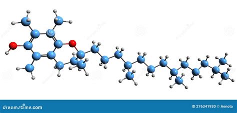 3D Image of Alpha-tocopherol Skeletal Formula Stock Illustration ...