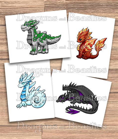 Elemental Dragons Coloring Pack – Dragons and Beasties